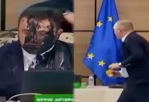 جارجیا (ٹی این ایس) دھاندلی کا الزام ، جارجیا میں اپوزیشن رہنما نے الیکشن کمیشن سربراہ کے چہرے پر سیاہی پھینک دی