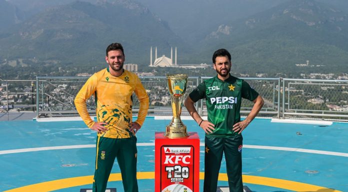 راولپنڈی (ٹی این ایس) پاکستان اور جنوبی افریقہ ٹی ٹونٹی سیریز کا آغاز 28 اکتوبر سے ہوگا کل 24 میچز پاکستان 12 نے جیتے