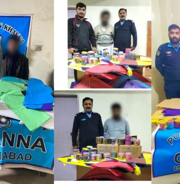 اسلام آباد (ٹی این ایس) پولیس کا پتنگ بازوں سمیت پتنگ فروشوں کے خلاف بڑ ے پیمانے پر کر یک ڈاون