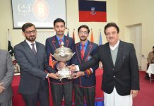 ایبٹ آباد (ٹی این ایس) صوبائی وزیر ابتدائی و ثانوی تعلیم خیبرپختون خوا ارشد ایوب خان کا ایبٹ آباد پبلک اسکول کا دورہ، تقسیمِ انعامات کی تقریب میں شرکت