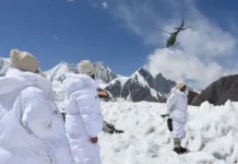 اسلام آباد (ٹی این ایس) 7 اپریل 2012 کو بدترین برفانی تودہ سیاچن گلیشیئر کے علاقے کے قریب گیاری سیکٹر میں پاک فوج کے ایک کیمپ سے ٹکرا گیا