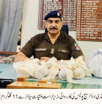 راولپنڈی (ٹی این ایس) ایس ایچ او تھانہ ویسٹرج راجہ حسنین حیدر کی منشیات سپلائر کیخلاف بڑی کاروائی ۔