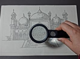 اسلام آباد (ٹی این ایس) سمندر پار مقیم پاکستانی طالبہ کا منفرد کارنامہ: مائیکرو اسکوپک سے بادشاہی مسجد کا شاہکار اسکیچ تیار