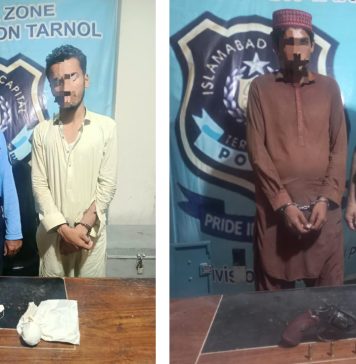 اسلام آباد (ٹی این ایس) پولیس کا جرائم کے انسداد اور جرائم پیشہ عناصر کی گرفتاری کیلئے موثر کریک ڈاون جاری
