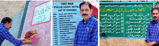 اسلام آباد (ٹی این ایس) نشان حیدر شہداء ریسرچ فورم کے چیف ایگزیکٹو عباس بیگ مرزا نے میجر عزیز بھٹی شہید کے مقام شہادت پر پھول چڑھائے’اور 17 پنجاب کے شہداء کے مزارات پر حاضری دی’ تصاویر: اگلا مورچہ