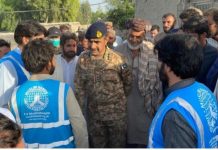 Commander Balochistan Corps visits earthquake hit areas.