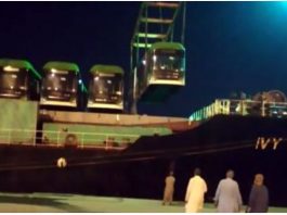 40 buses of Green Line Rapid Bus Service project arrive at Karachi port
