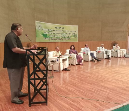 ISLAMABAD(TNS): Environment Wing, Capital Development Authority organized an important public hearing regarding restoration of Ecosystem and elimination of wild mulberry and invasive plants at Gandhara Citizen Club, F-9 Park, Islamabad on Monday.