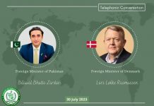 Islamabad (TNS) : FM Bilawal Bhutto Zardari received a call from Danish Foreign Minister Lars Lokke Rasmussen, and raised our deep concern on the recent incidents of desecration of the Holy Quran in Denmark
