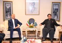 Islamabad(TNS): Tête-à-tête between Foreign Minister Bilawal Bhutto Zardari and Foreign Minister Hossein Amir Abdollahian held today at the Ministry of Foreign Affairs.