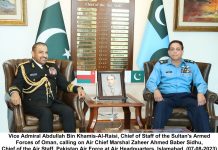 ISLAMABAD(TNS) : CHIEF OF STAFF OF THE SULTAN’S ARMED FORCES OF OMAN VISITS AIR HEADQUARTERS