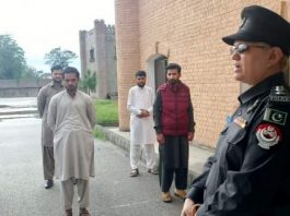 Haripur (TNS) DSP Traffic took the test from the candidates who came to get the new driving license.