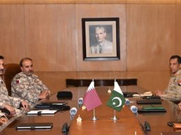 ISPR | Rawalpindi (TNS) : Lieutenant General (Pilot) Salem Hamad Eqail Al-Nabet, Chief of Staff of Qatar Armed Forces called on General Syed Asim Munir, NI (M), COAS at GHQ, today.