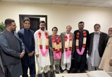 Haripur (TNS) In connection with the Federation of Pakistan Chamber of Commerce and Industry elections, Vice President of Khyber Pakhtunkhwa Aun Ali Syed, the candidate of the businessman panel, visited the Abbottabad Chamber of Commerce,