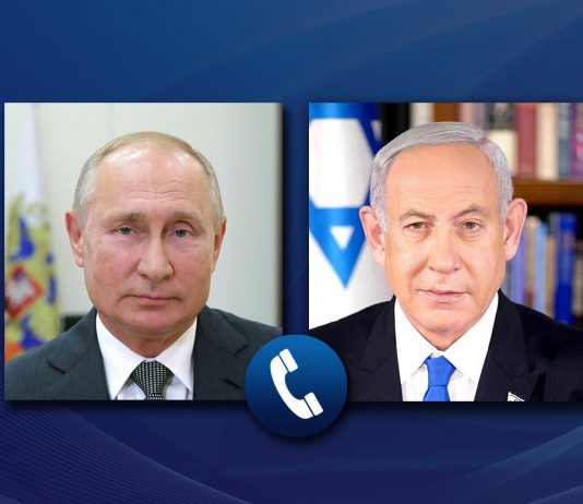 Russia(TNS) : President of Russia Vladimir Putin had a telephone conversation with Prime Minister of Israel Benjamin Netanyahu.