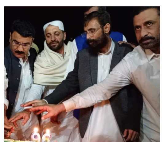 Karachi (TNS) Karachi Chairman Manghopir Town Haji Nawaz Brohi participated in the 96th birthday program of Shaheed Zulfikar Ali Bhutto in Manghopir Town UC 8 Sarjani.