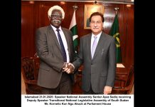 ISLAMABAD (TNS) Parliamentary delegation of South Sudan Assembly meets Speaker of National Assembly Sardar Ayaz Sadiq