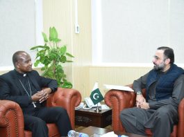 Islamabad (TNS) Minister Salik, Vatican City envoy discuss growing trend of religious intolerance, promotion of interfaith harmony in world