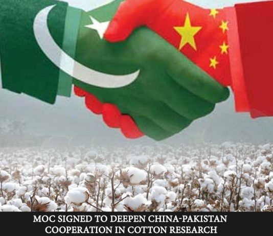 Islamabad(TNS) MoC signed to deepen China-Pakistan cooperation in cotton research