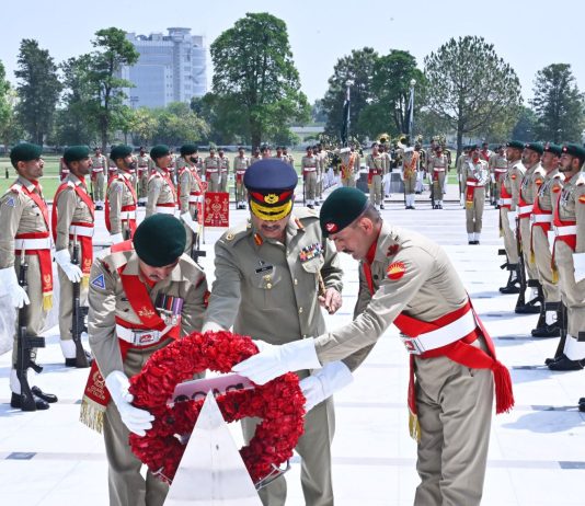 Rawalpindi (TNS) A Special Guard of Honour ceremony was held at Yadgar-e-Shuhada, General Headquarters (GHQ), Rawalpindi, in honour of Field Marshal Syed Asim Munir, NI (M).