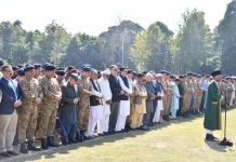 Rawalpindi (TNS) Armed Forces Resolute in Defence of the Nation; Funeral prayers offered for 12 martyrs who defended the homeland