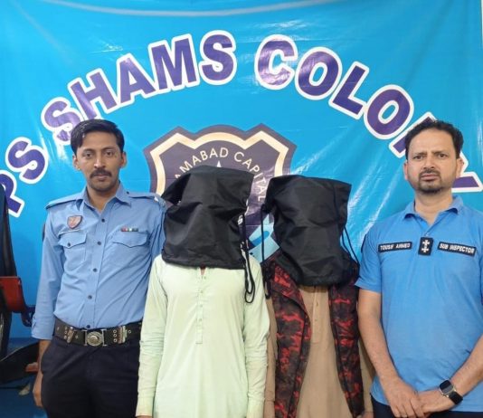 ISLAMABAD (TNS) Two wanted members of snatcher gang arrested, valuables recovered