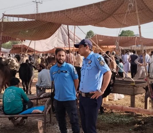 ISLAMABAD (TNS) SP Soan reviews security measures at Zia Masjid cattle market