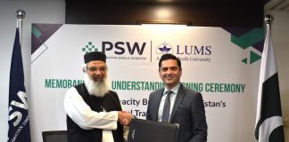 LAHORE (TNS) LUMS, PSW Sign MoU to Boost Trade Facilitation Capacity, Research