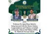 Karachi (TNS) Heartfelt Congratulations to Professor Jamal Raza on Receiving Sitara-e-Imtiaz.