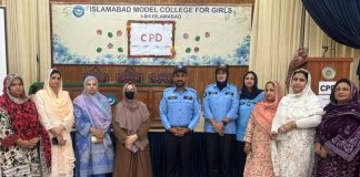 Islamabad (TNS) Police Holds Women’s Personal Safety Awareness Seminar at Islamabad Model School for Girls