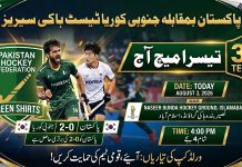 ISLAMABAD (TNS) Pakistan and South Korea to Contest Third Match in Test Hockey Series Today