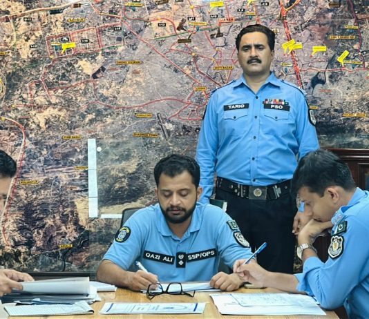 Islamabad (TNS) SSP Operations holds meeting with officers of Soan and Rural zones