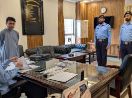 Islamabad (TNS) Deputy Inspector General of Police (DIG) Islamabad Ali Wasim, accompanied by SSP Model Prison Islamabad Ali Akbar,