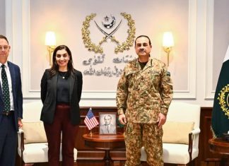 Rawalpindi (TNS) A delegation of the U.S. Afghanistan War Commission, led by its Co-Chairs Ms. Shamila N. Chaudhary and Dr. Colin F. Jackson, called on Field Marshal Syed Asim Munir, NI (M), HJ, Chief of Army Staff and Chief of Defence Forces (COAS & CDF), at General Headquarters (GHQ), Rawalpindi.