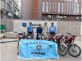 Islamabad (TNS) Police Crack Down on Motorcycle Theft Gangs, Arrest 10 accused