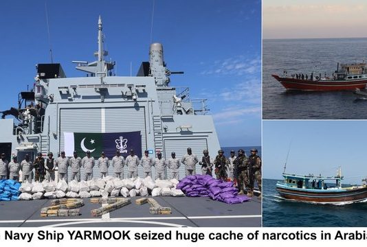 Rawalpindi (TNS) Pakistan Navy Ship YARMOOK, while deployed in the Arabian Sea, conducted two successful counter-narcotics operations at extended ranges from Pakistani coast resulting in successful seizure of a large cache of narcotics.