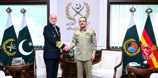 Rawalpindi (TNS) A high-level delegation from the Federative Republic of Brazil, led by Admiral Renato Rodrigues De Aguiar Freire, Chief of the Joint Chiefs of Staff of the Armed Forces of Brazil, called on Field Marshal Syed Asim Munir, NI (M), HJ, Chief of Army Staff & Chief of Defence Forces (COAS & CDF), at General Headquarters (GHQ), Rawalpindi.