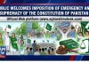 ISLAMABAD (TNS) Public Welcomes Imposition of Emergency and Supremacy of the Constitution of Pakistan